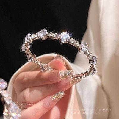 Exquisites koreanisches Zirkonarmband für Damen – superglänzend, vielseitig und schick; Volldiamanten-Look im Stil der Internet-Promis.