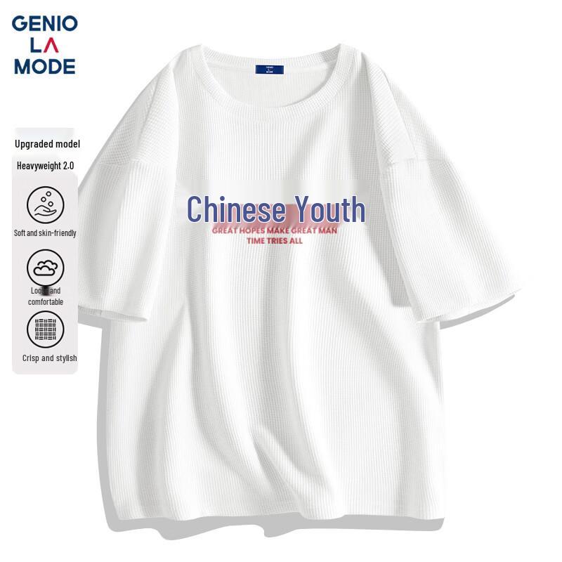 Men s Waffle Knit Casual Short-Sleeve T-Shirt L