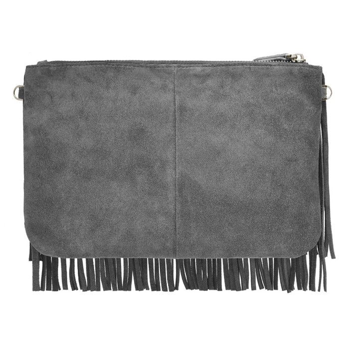 Pochette à franges ET chargeur de téléphone Gris