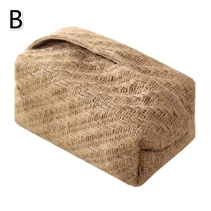 Creative Home Living Room Dining Table Tissue Boxes Cotton Linen Cloth Art Tissue Box Simple Paper Box Storage Bag Home Supplies