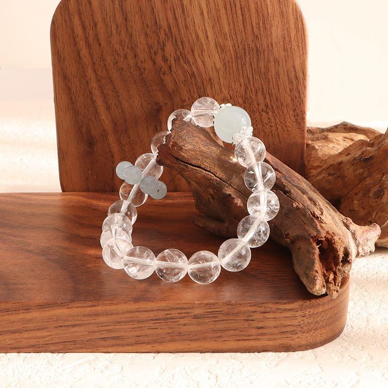 Natural white crystal freshwater pearl zircon running ring fashionista fresh crystal bracelet versatile, sweet and literary