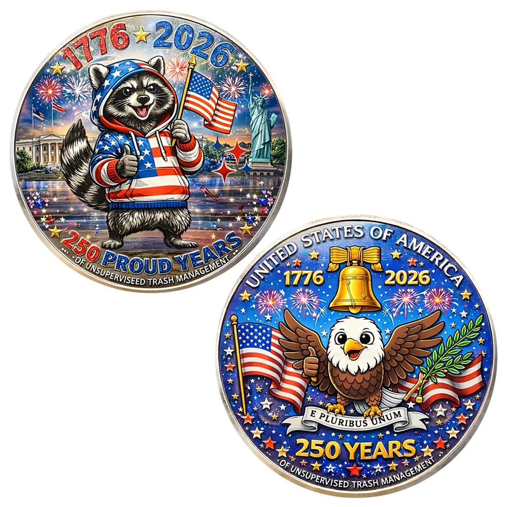 250th US Independence Anniversary Challenge Coin - 1776-2026, Honoring Declaration Of Independence Signing