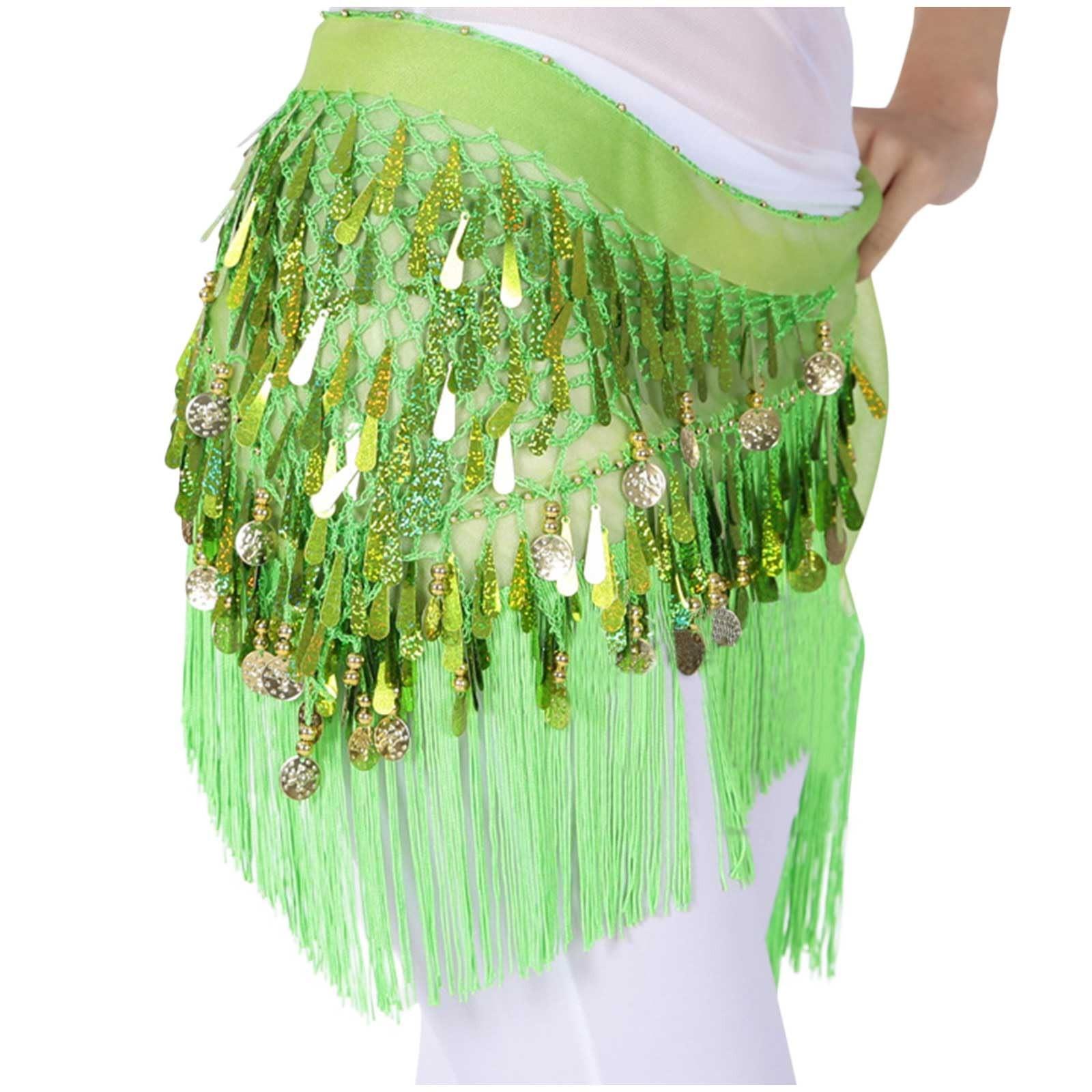 Women s High Waisted Sexy Sequined Waist Accessories Sequined Belly Dance Waist Scarf One Size