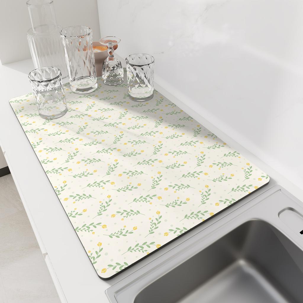 Super Absorbent Kitchen Dish Drying Mats Non-slip Coffee Drain Pad Quick Dry Tableware Kitchen Faucet Placemat Dinnerware