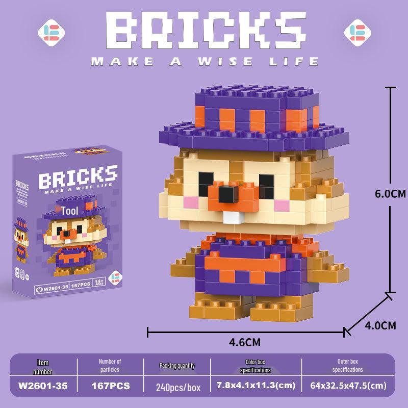 Children's Cartoon Building Blocks Set - Micro-Particle Assembly Girl Toy Gift