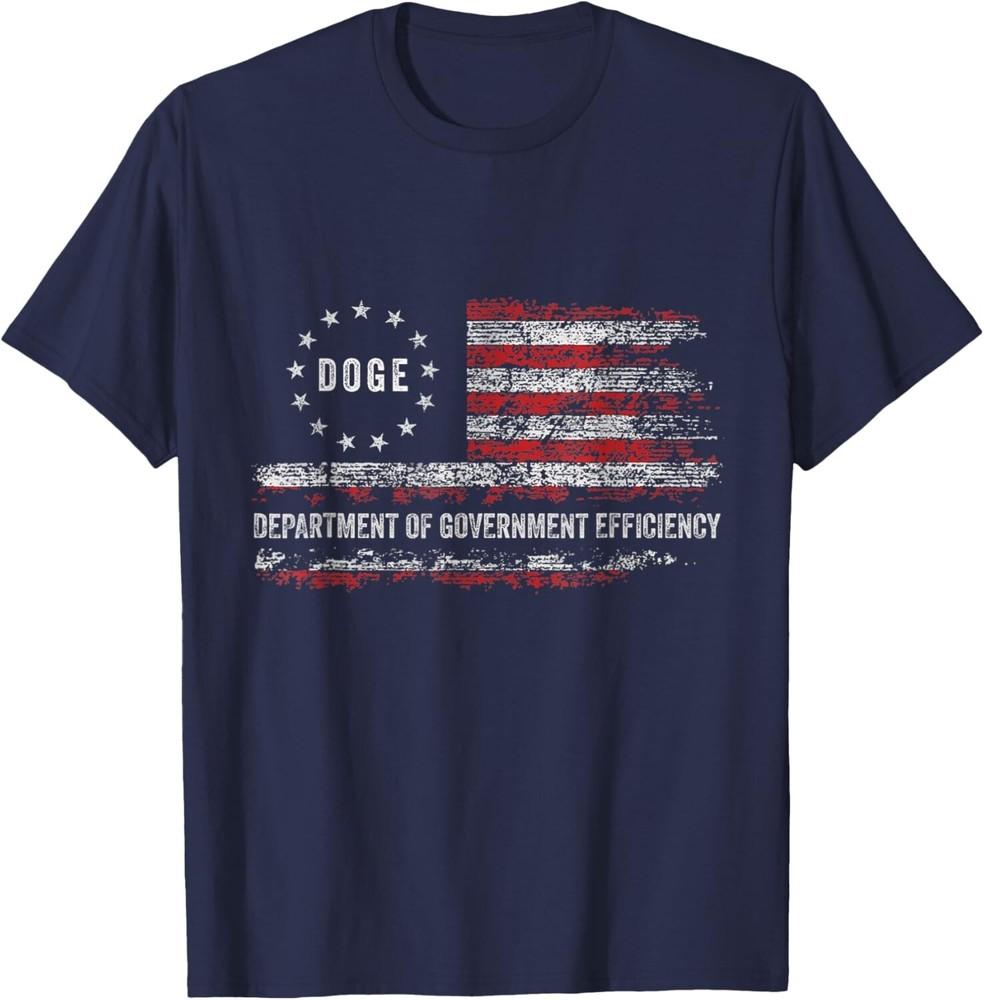 DOGE DEPARTMENT OF GOVERNMENT EFFICIENCY D.O.G.E. US Flag Unisex T-Shirt