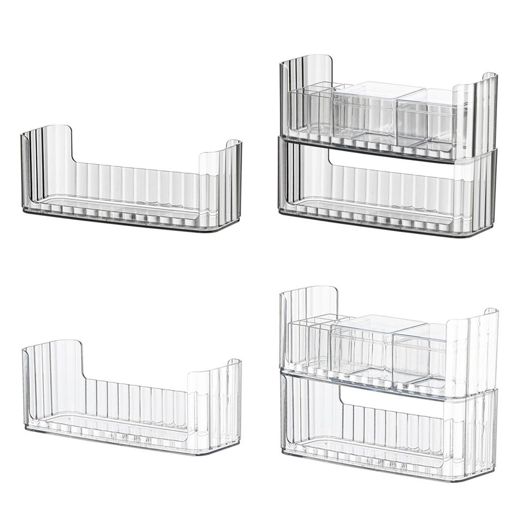Upgrades Makeup Organizer Clear Cosmetic Storage Box Elegant Clear Makeup Holder Space Saving Makeup Storage for Vanity