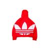 Adidas Originals Big Trefoil Stripe Logo Hoodie Men Sportswear Red FM7076