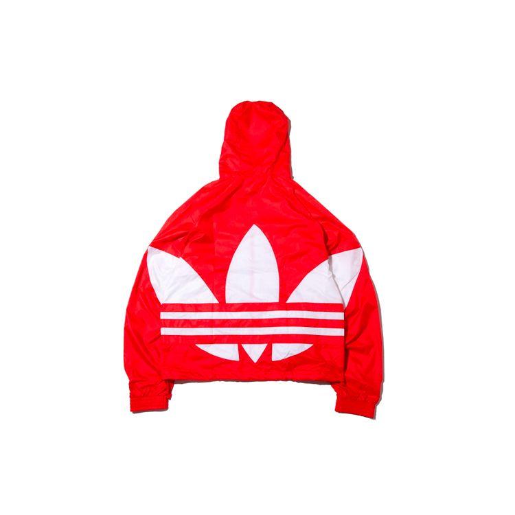 Adidas Originals Big Trefoil Stripe Logo Hoodie Men Sportswear Red FM7076