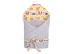 2-in-1 Baby Wrap with Tie, Stiffened and Soft - Cream Animals