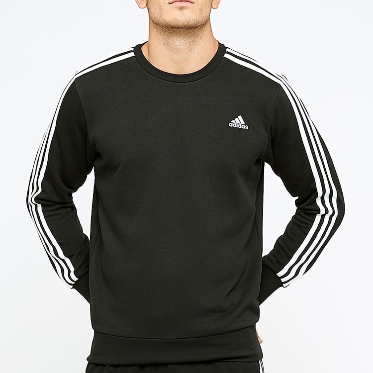 adidas Sweatshirts Men's Black Crew Neck Moderate Regular S98803
