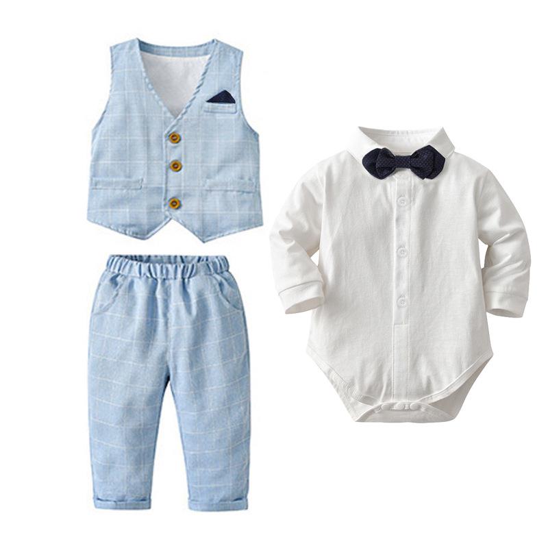 Kids' Spring/Autumn Vest & Suit Set - Baby Gentleman Formal Wear for Boys