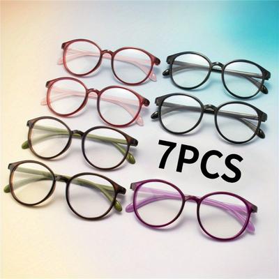 1/7PCS Round Reading Glasses for Women and Men Youthful Large Frame Unisex Eyewear
