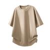 Tencel Thin Short-sleeved Sweater Men's Comfortable Viscose Ice Cool Silk T-shirt Men's Round Neck Minimalist Literary Casual Short-sleeved Men