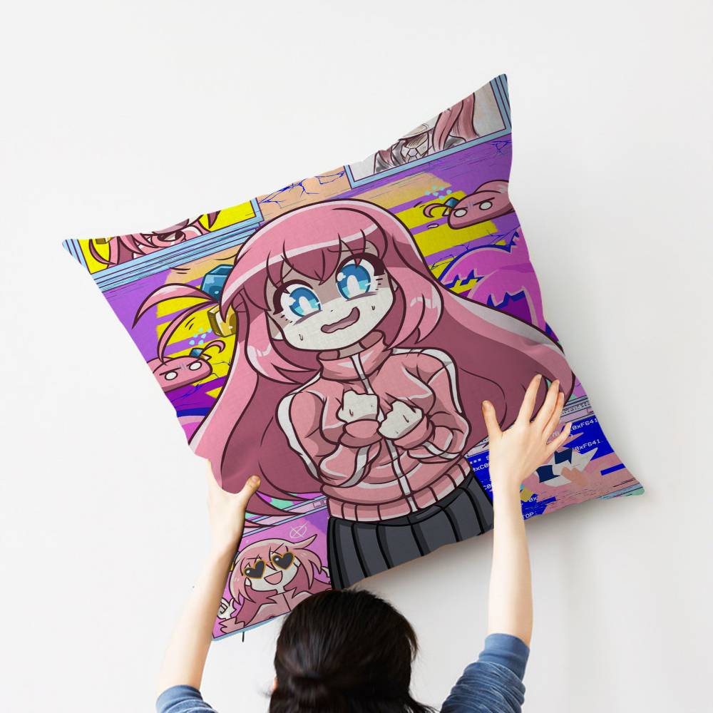 Anime Singer B-Bocchi The Rock! Personalized Picture Text Home Decorative Pillows Household Gifts 45x45cm