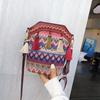 Boho Crossbody Bag with Tassel Retro Ethnic Crossbody Purse with Adjustable Strap Fringed Colorful Shoulder Bag for Women Holiday Street