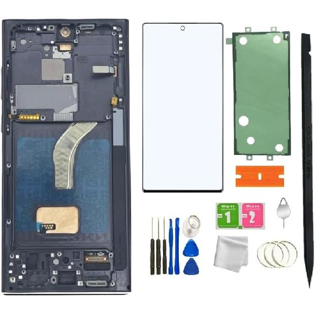 Дисплей Совместимый с Samsung Galaxy S22 Ultra 5G LCD Дисплей Экран Сборка Замена для Samsung S22 Ultra Сенсорный Экран Digitizer+ Инструменты