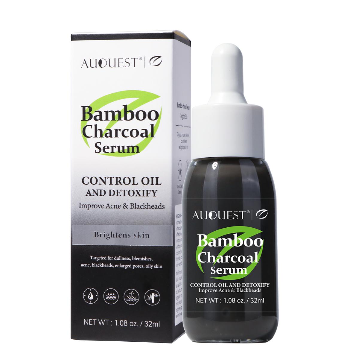 

AUQUEST Сыворотка для лица с бамбуковым углем, средство для контроля жирности и удаления черных точек, осветляющая сыворотка для лица с гиалуроновой кислотой, уход за кожей чёрный