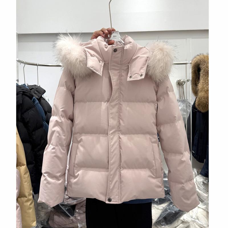 Super Good-looking Waist and Thin Cotton-padded Clothes for Women, Slim-fitting Big Fur-collared Cotton-padded Jackets In Winter, Small People, Thi