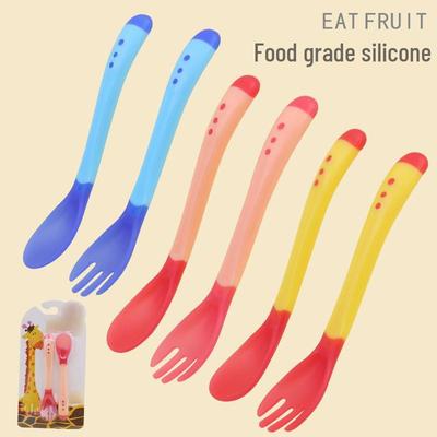 Xunyi Color-Changing Temperature-Sensing Baby Spoon & Fork Set