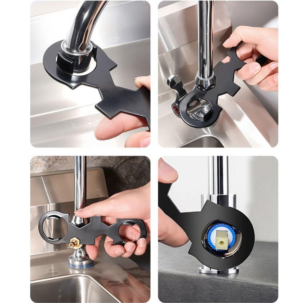 2pcs Multifunctional Faucet Wrench Sturdy Faucet Installation Tool Durable Sink Wrench  Toilet