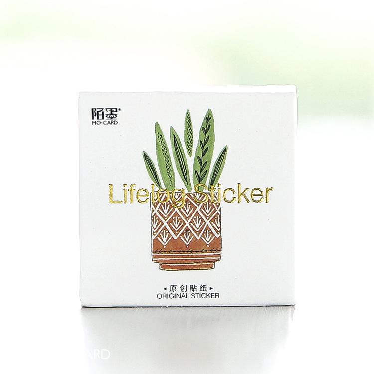 45 Sheets Succulent Green Plant Stickers, Fresh Healing Journal Decor, Potted Plant DIY Collage Material