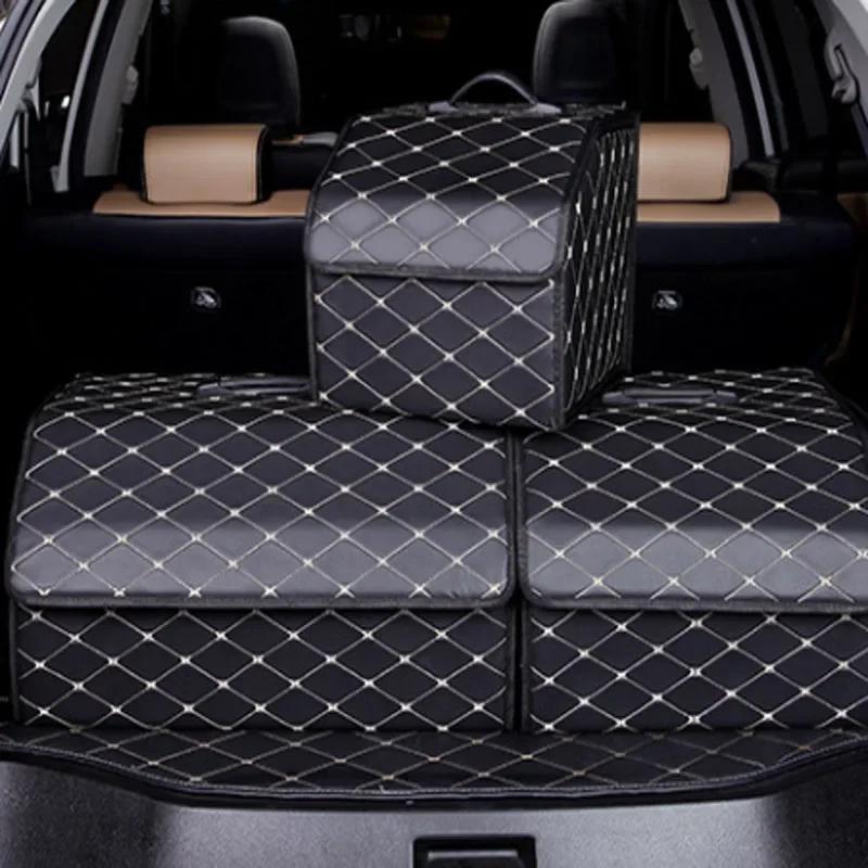 Car Trunk Storage Box Large Capacity Multiuse Tools Storage Bag Auto Leather Stowing Tidying Folding For Emergency Storage Box