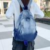 Gradient Retro Backpack Large Capacity Student Schoolbag Denim Backpack