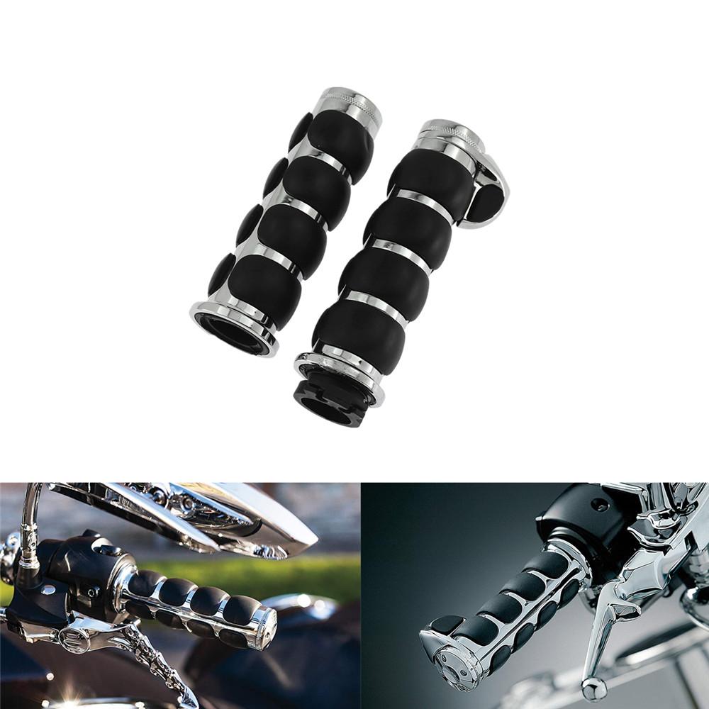 

Мотоциклетная резиновая ручка 1 25 мм, наконечники дроссельной заслонки, нескользящие рукоятки для Yamaha, Vulcan, Honda, Harley Chrome Hand Grips
