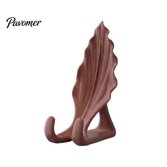 Cute Desk Gadgets Leaf Shaped Phone Stand, 3D Printed Mobile Holder with Double Small Stand for Home Hook Support, Creative Hands Free Video