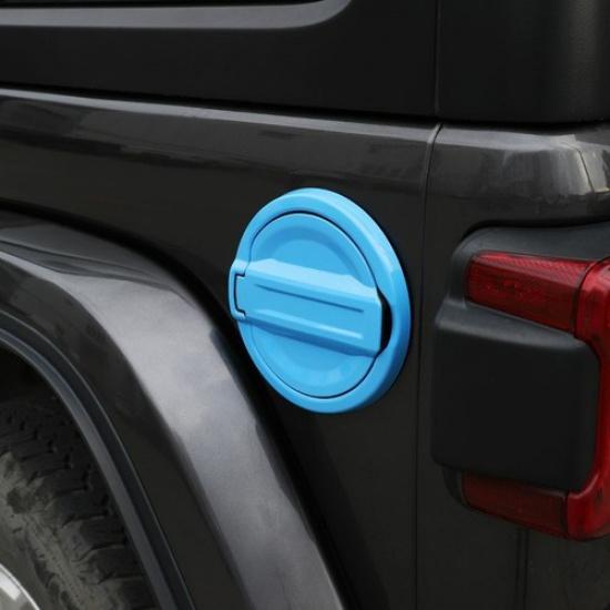 Blue Fuel Tank Cover Oil Gas Cap Cover Trim Decor For 2018+ Jeep Wrangler JL ABS
