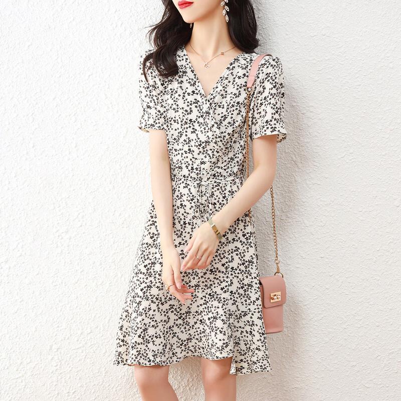 Srcr French V-Neck Floral Chiffon Dress