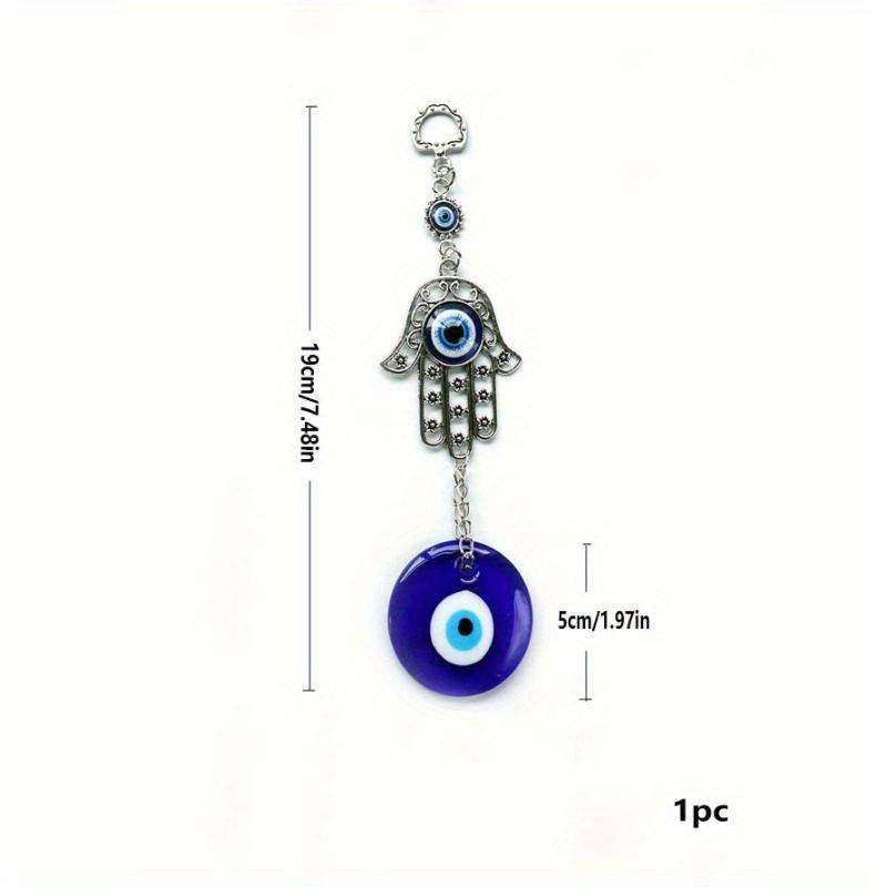 1pc Blue Eye Alloy Hamsa Hand Pendant Evil Eye Amulet, Home Decor, Room Decor, Wall Decor Gifts Birthday Graduation