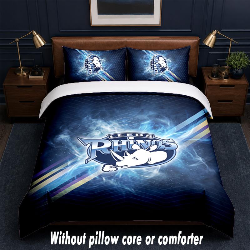 Leeds Rhinos Design Set Biancheria da Letto 1 Copripiumino + 2 Federe Morbido Traspirante Biancheria da Letto per la Casa