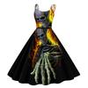 Women's Halloween Print Off-Shoulder Spaghetti Strap Dress