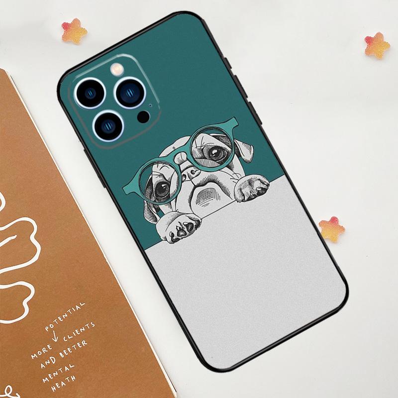 

Cute Pug Dog Phone Case For iPhone 17 Pro Max 14 11 15 16 Pro Max 12 13 mini 16 Plus 16e 17 Air Funda iPhone 13