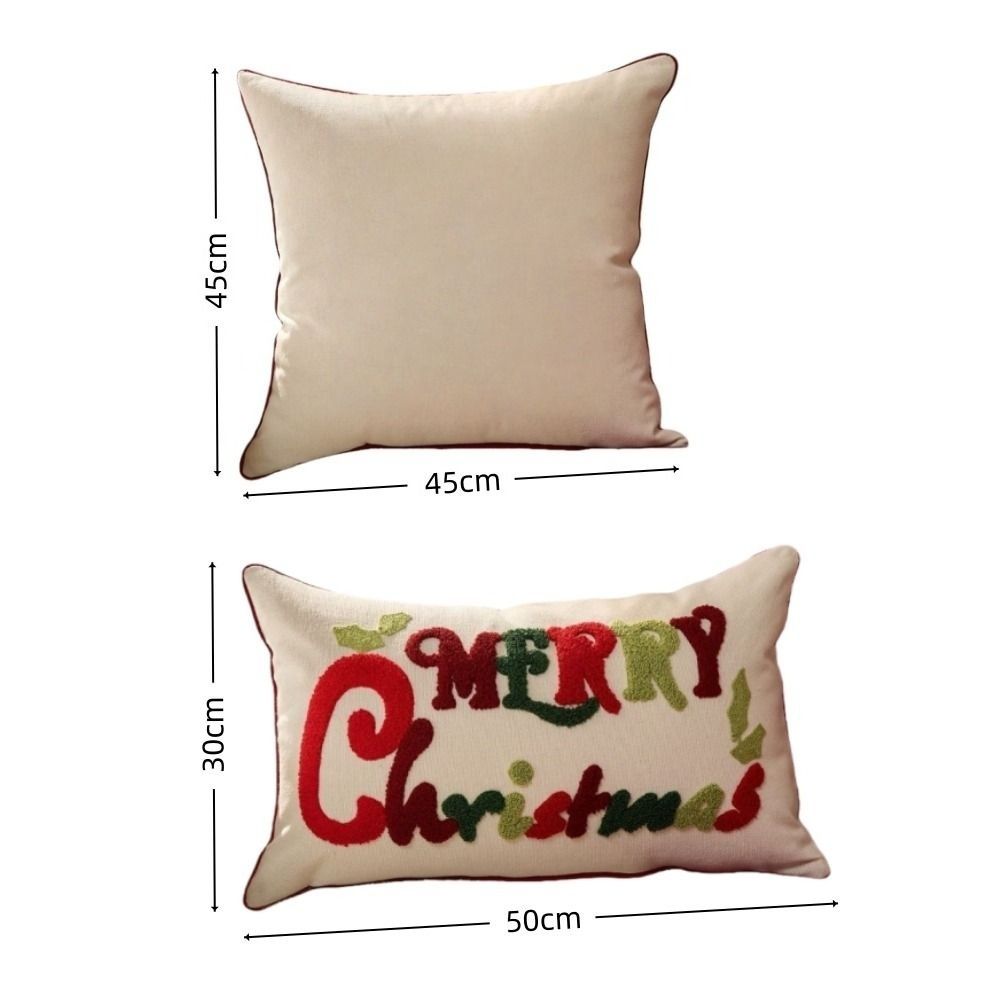 Merry Christmas Throw Pillow Case Soft 30x50 45x45 Sofa Cushion Covers Colorful Embroidered Design Party Pillowcase