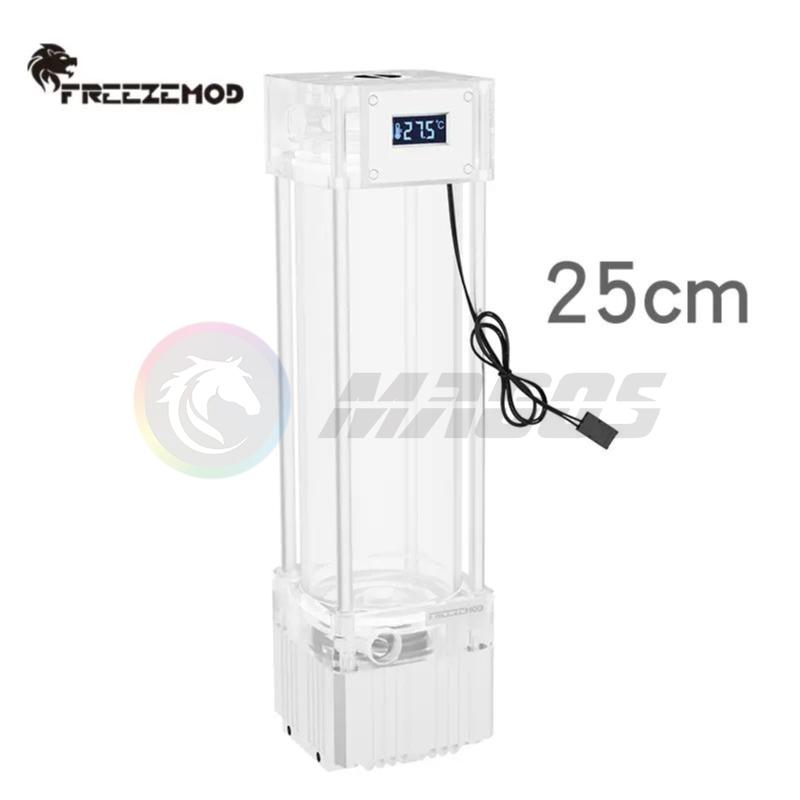 FREEZEMOD AIO Pump+Reservoir With Temperature Display,Water Tank Res Combo For PC Water Cooling System 200mm/250mm/300mm 250 silver