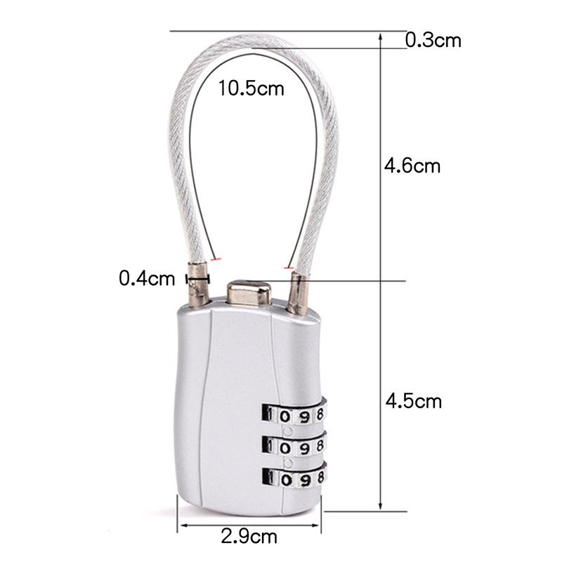 1Pcs 3 Digit Combination High Security TSA Customs Lock Helmet Lock For Backpack Trolley Case Luggage Suitcase Password Padlock