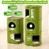 Space-saving Detachable Cat Bed with Scratching Posts and Hanging Toys, Easy-to-clean Indoor Cat Pet Furniture, Interactive Play and Rest Area.