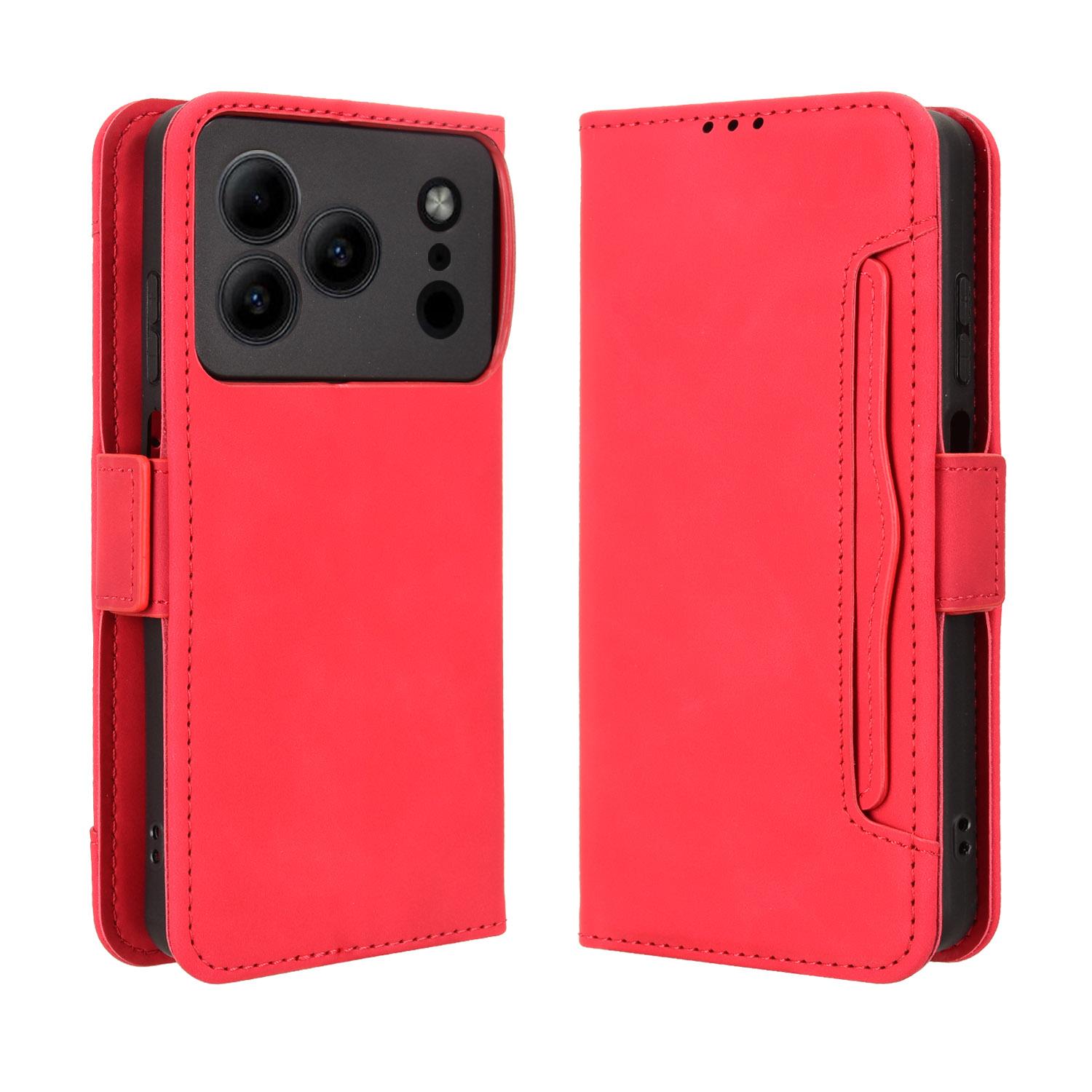 

Чохли-книжки для Doogee Note 56, Note 56 Pro зі штучної шкіри, повний захист корпусу, протиударний, міцний, ретро чохол для телефону червоний