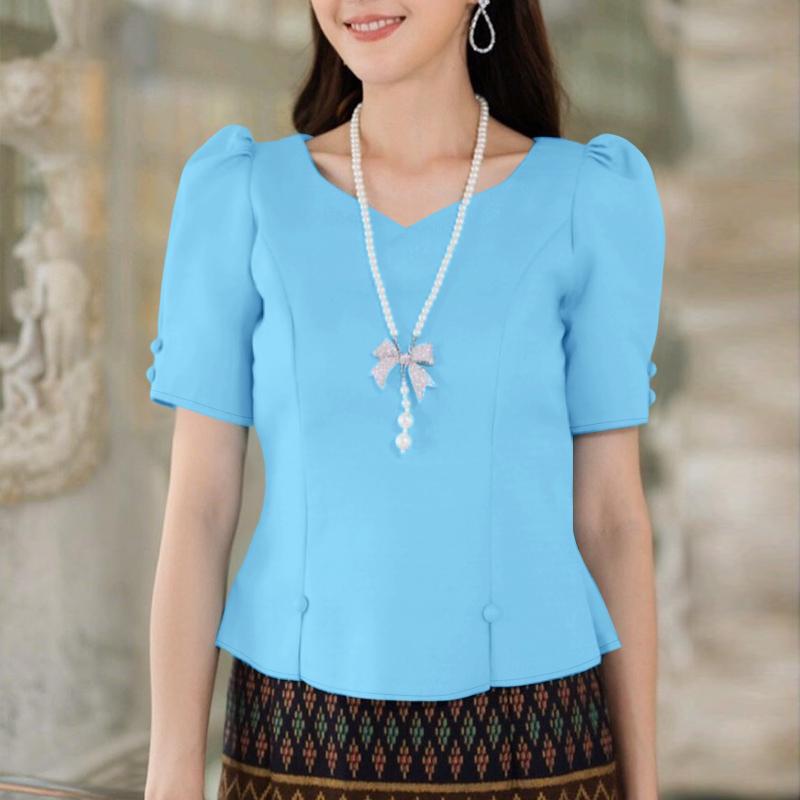 

ZANZEA Женская летняя блузка с V-образным вырезом, повседневная, с коротким рукавом M