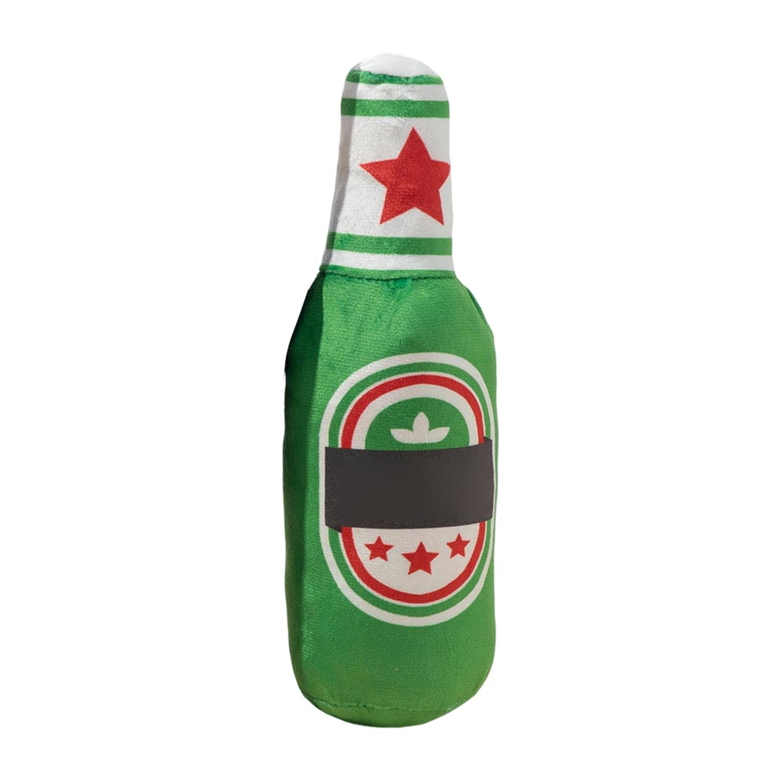 Plush Bottle Shaped Dog Toy Soft Fabric Squeaky Chew Toy for Pets Durable Interactive Pet Play Toy for Dogs and Puppies One Size