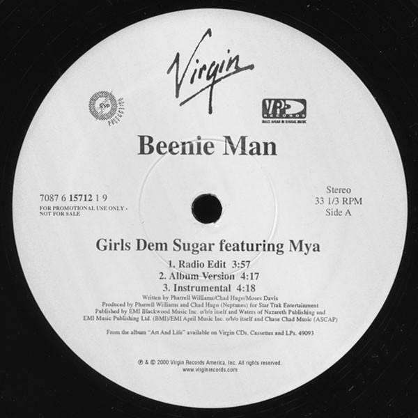12inch Record BEENIE MAN Girls Dem Sugar 708761571219 VP Records 2000 US Reggae Ska Dub Used
