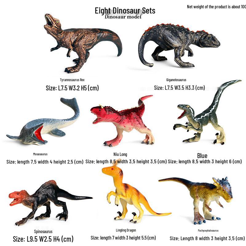 Children s Cognitive Jurassic Dinosaur Model Set: T-Rex, Pachycephalosaurus, Mosasaurus, Carnotaurus