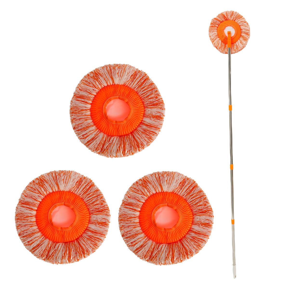 Rotatable Cleaning Mop with 4 Replaceable Mop Heads 360° Rotatable Cleaning Mops Adjustable  Sunflower Chenille Magic Mop 2025
