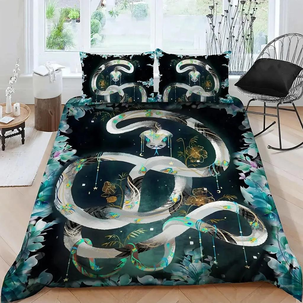 3D Gedrucktes Bettwäscheset im Schlangenstil Bettbezug Schlafzimmer Bettdeckenbezüge Einzelbett Twin King Size Bettbezug Heimtextilien