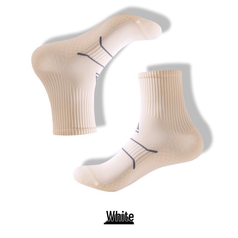 Unisex Marathon Spring-Summer Mid-Calf Compression Socks - Professional Running, Fitness, Cycling with Massage Sole for All-Seasons.