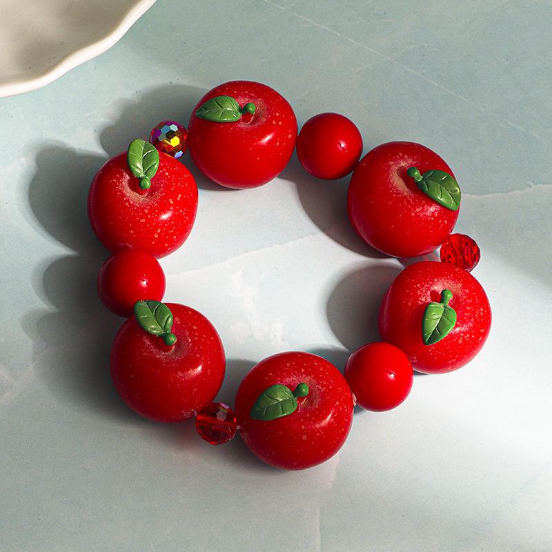 Braccialetto con Perline in Resina Design Frutta e Verdura Simulati Gioielli alla Moda Dopamina Bohemien per Ragazze Adolescenti Regalo