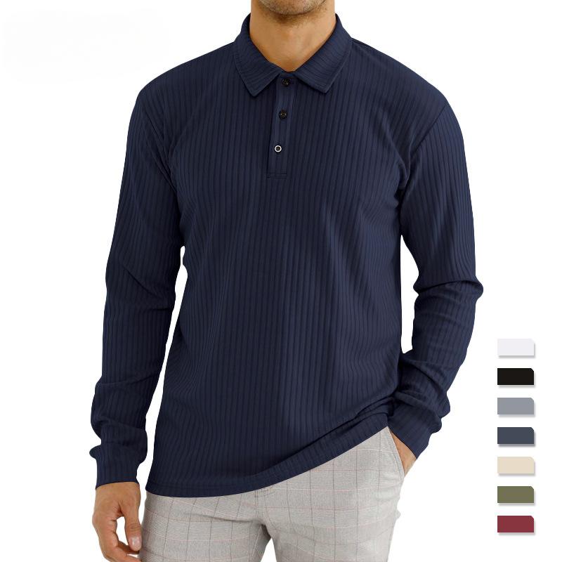 Spring and Autumn Versatile Casual Long Sleeve Solid Color Top for Boys, Undercover and Polo Shirt